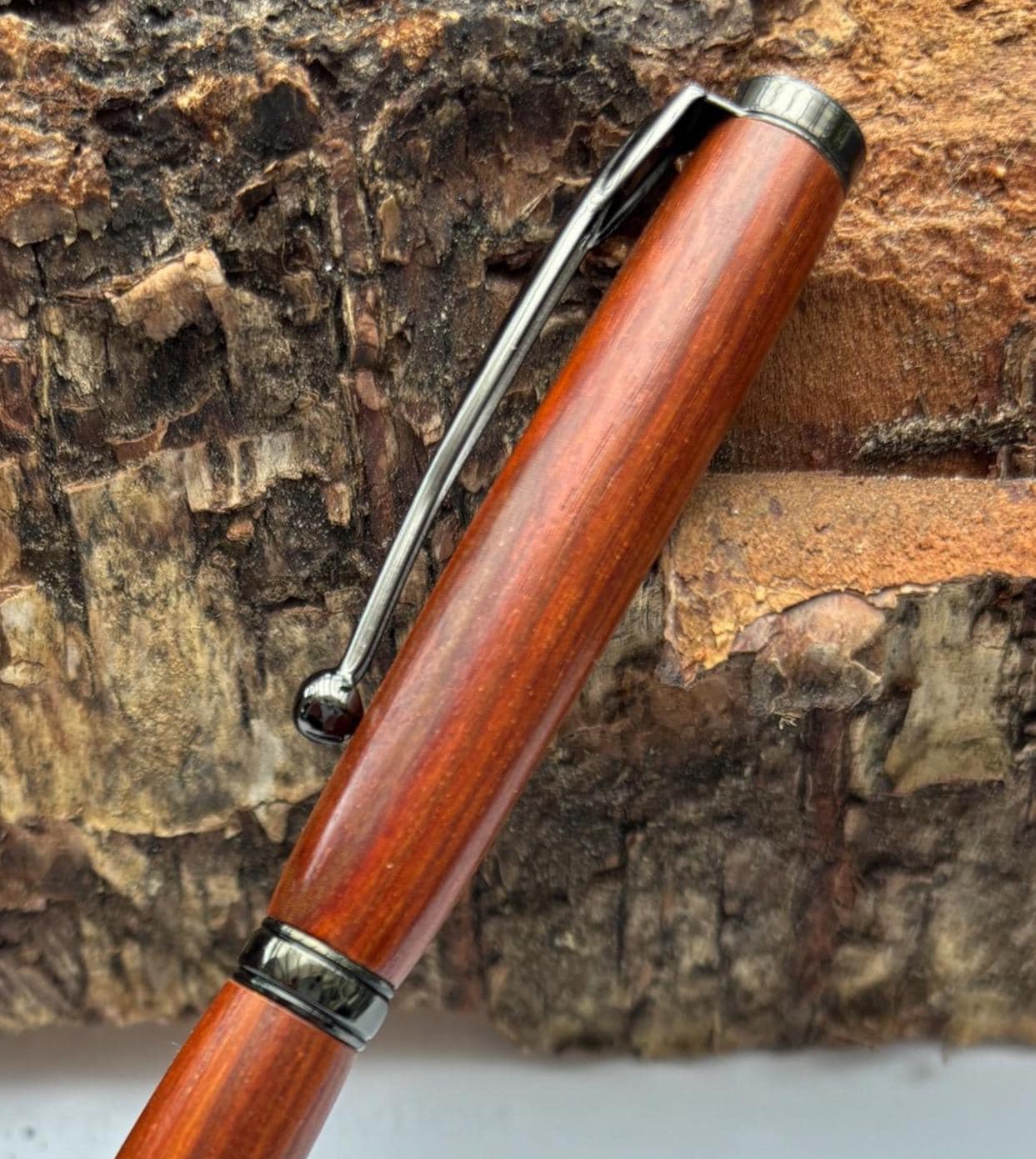 Rare African Exotic Wood Handmade Ballpoint Pen - Pau Rosa Wood - Unusual Gift