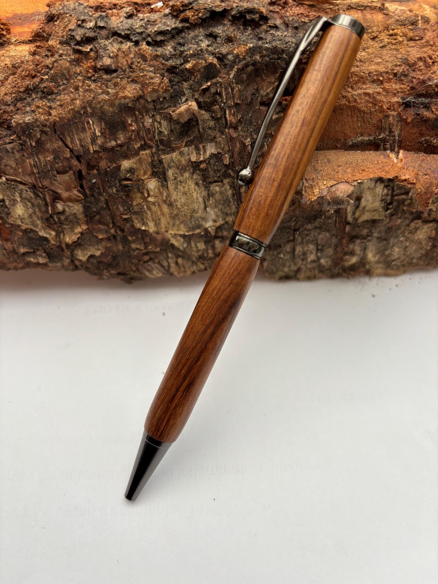 Rare African Exotic Wood Handmade Ballpoint Pen - Tamboti Wood - Unusual Gift