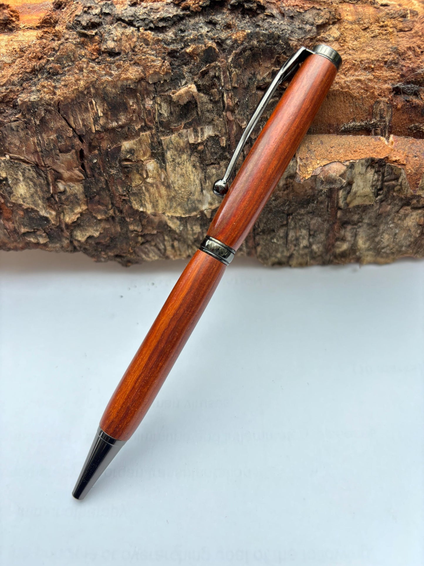Rare African Exotic Wood Handmade Ballpoint Pen - Pau Rosa Wood - Unusual Gift