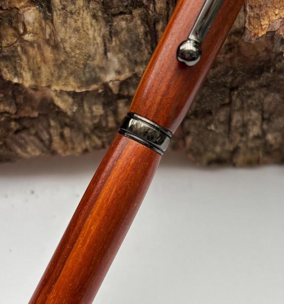 Rare African Exotic Wood Handmade Ballpoint Pen - Pau Rosa Wood - Unusual Gift