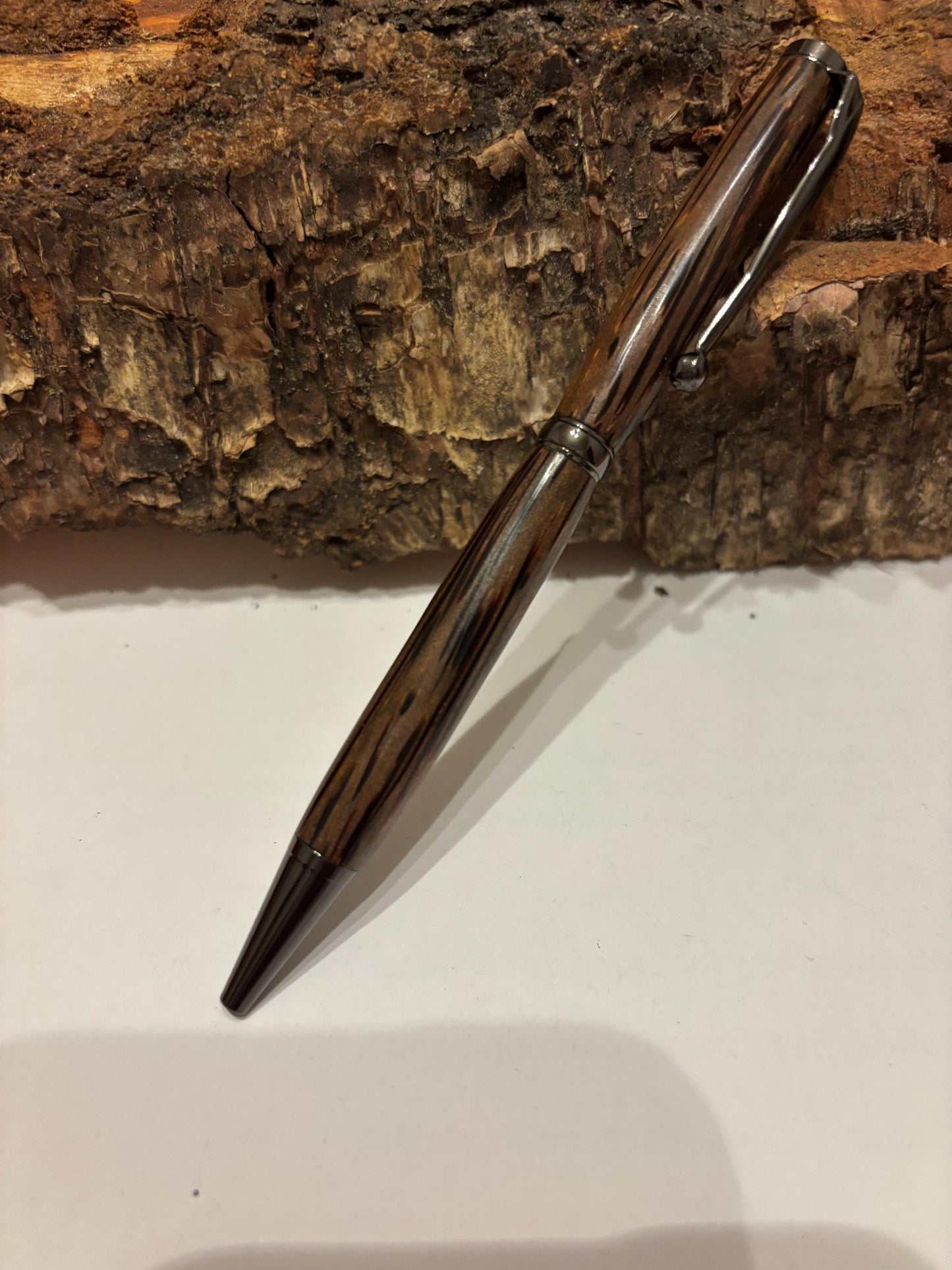 Coconut Wood Hand Turned Wooden Pen - Unique Patterned Pen - Unusual Gift
