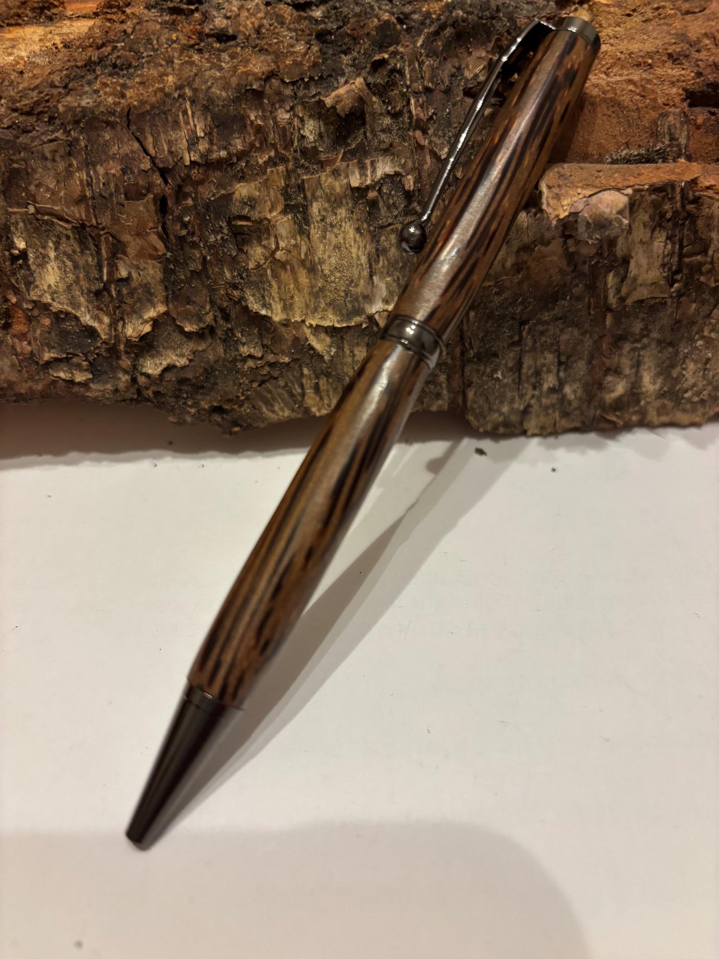 Coconut Wood Hand Turned Wooden Pen - Unique Patterned Pen - Unusual Gift