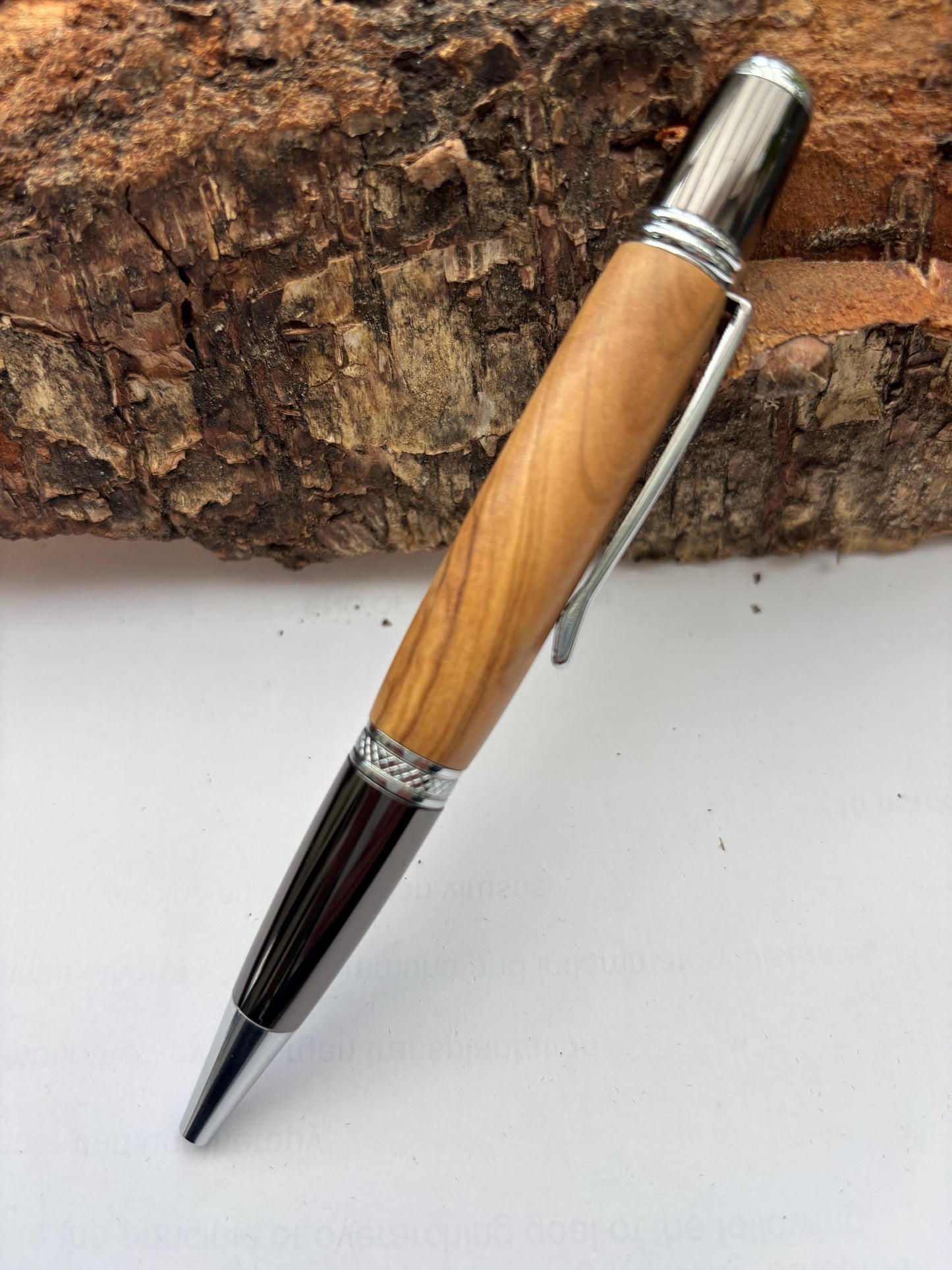 Holy Land Ballpoint Pen - Hand Turned from Certified Bethlehem Olive Wood