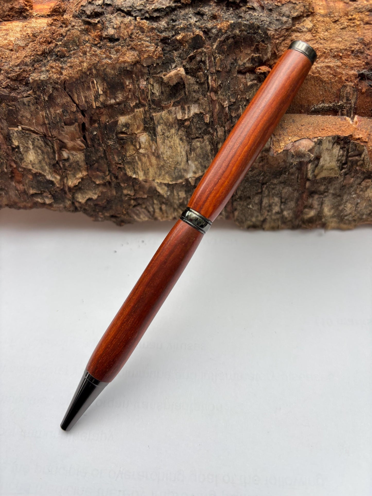 Rare African Exotic Wood Handmade Ballpoint Pen - Pau Rosa Wood - Unusual Gift