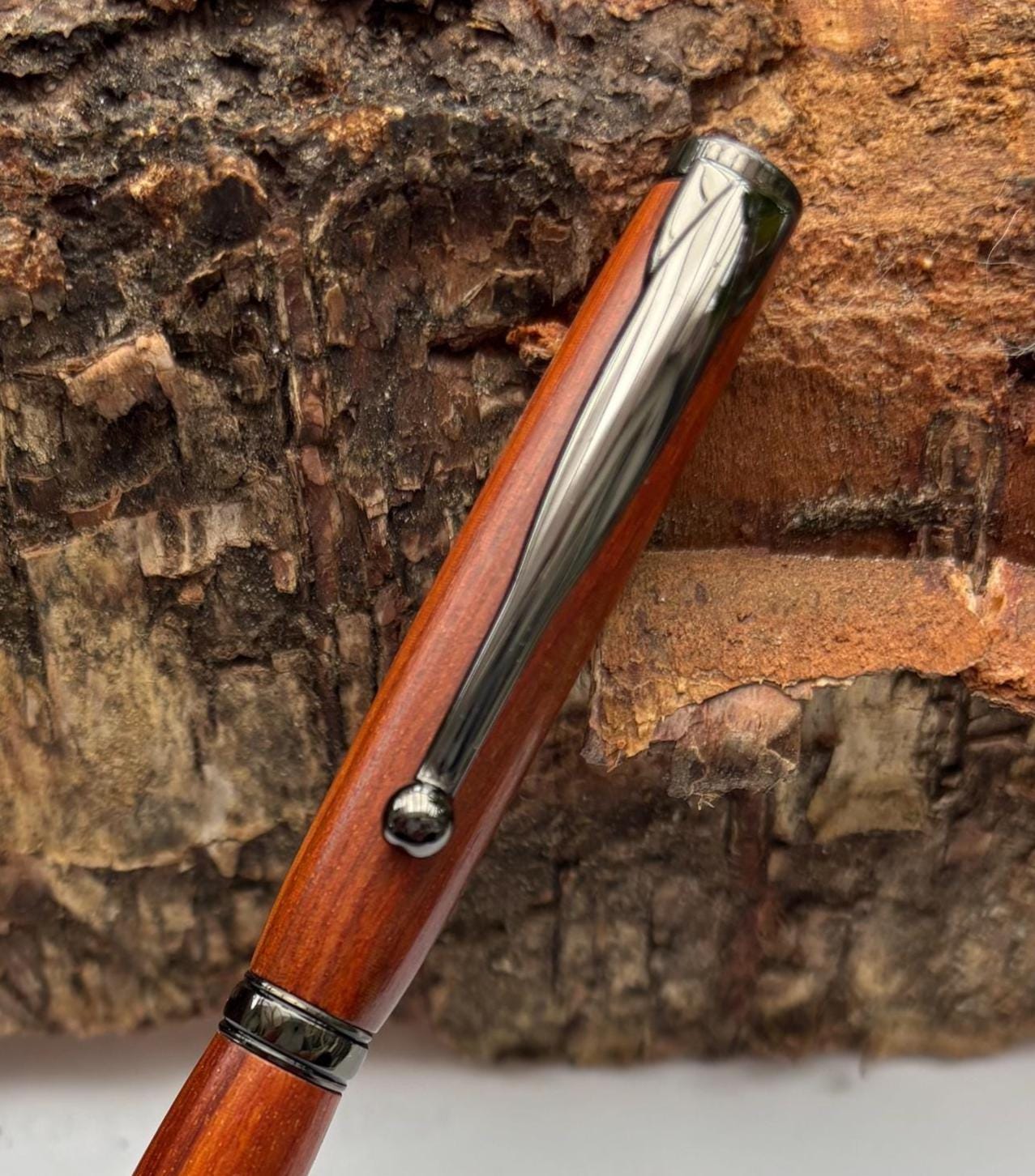 Rare African Exotic Wood Handmade Ballpoint Pen - Pau Rosa Wood - Unusual Gift