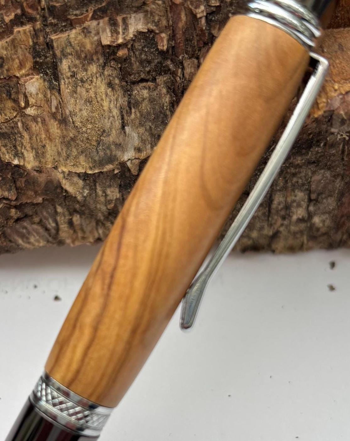 Holy Land Ballpoint Pen - Hand Turned from Certified Bethlehem Olive Wood