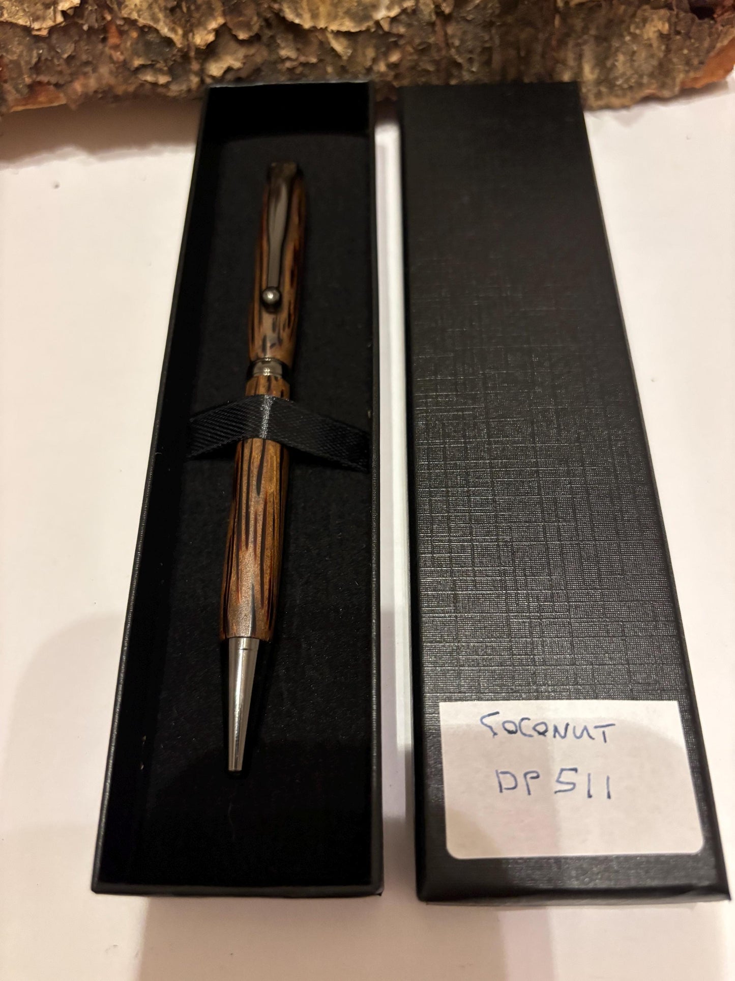Coconut Wood Hand Turned Wooden Pen - Unique Patterned Pen - Unusual Gift