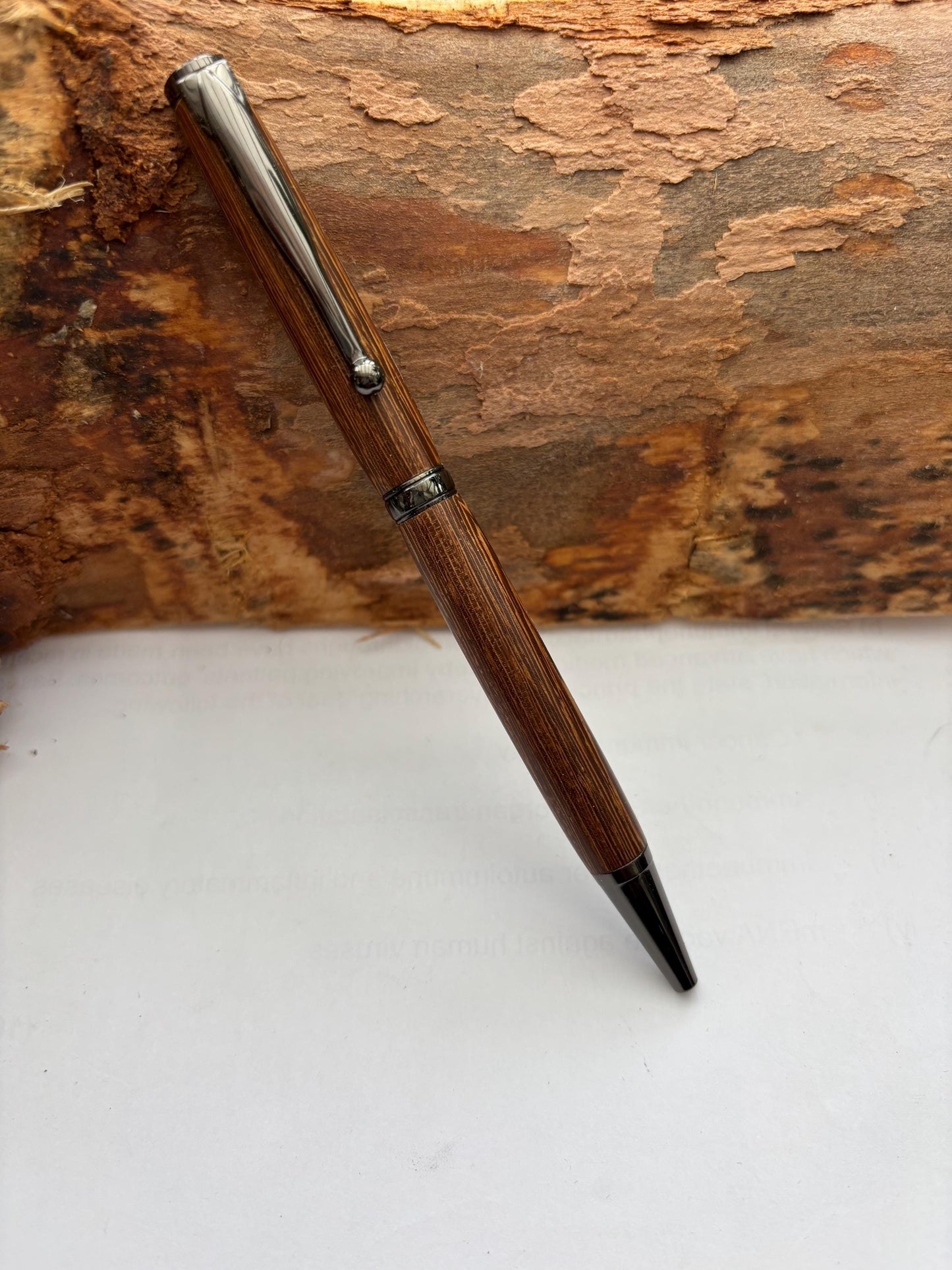 Rare African Exotic Wood Handmade Ballpoint Pen - Panga Panga Wood - Unusual Gift