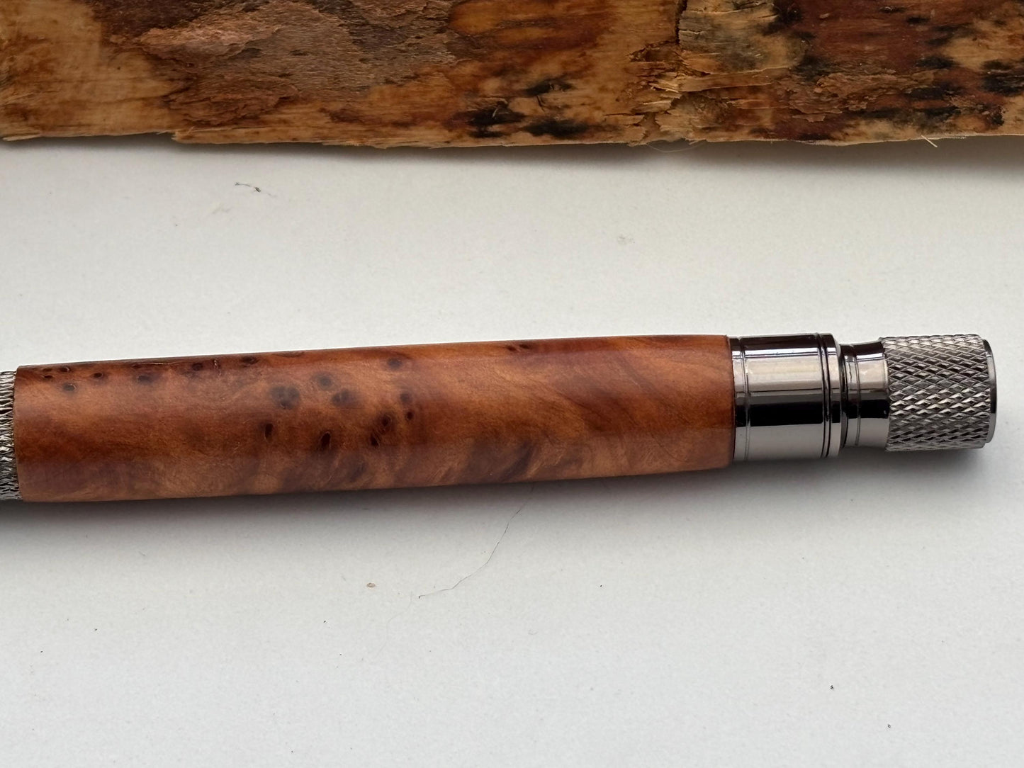 Thuya Burr Pen  | Elegant Twist Ballpoint | Unusual Styling