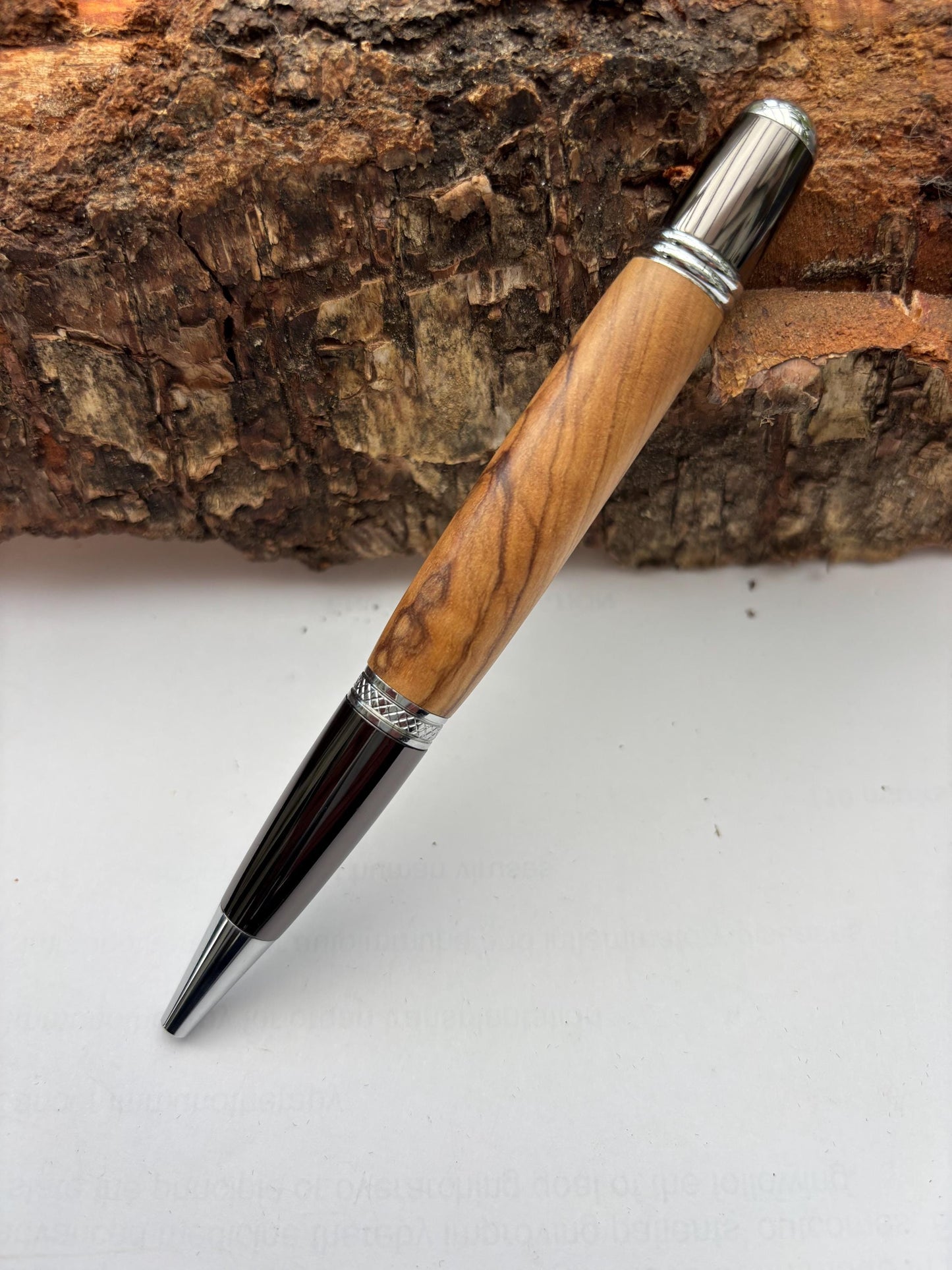 Holy Land Ballpoint Pen - Hand Turned from  Certified Bethlehem Olive Wood