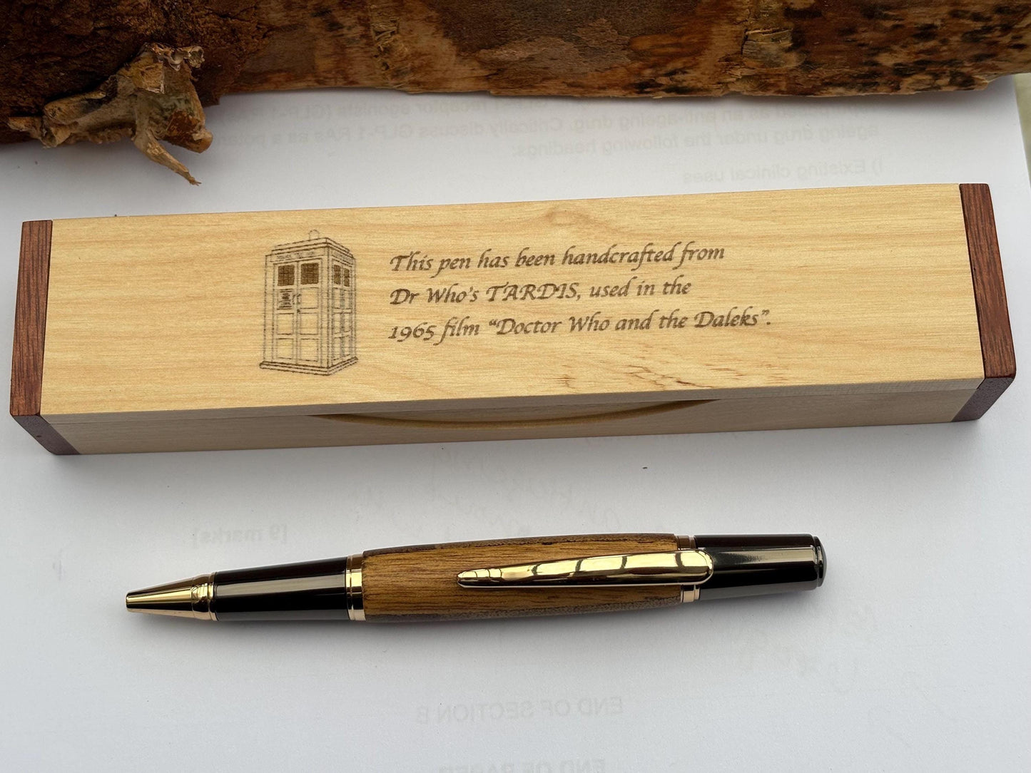 Ballpoint Pen Made From Genuine  Dr Who Tardis Wood - Mark 1 Tardis Film Prop 1965 "Dr Who and the Daleks"