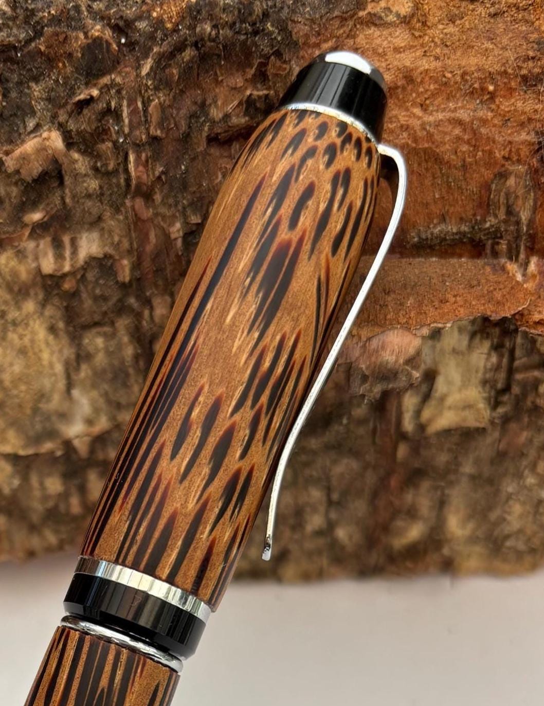 Hand made Ballpoint Pen in Coconut Wood - Unique Patterned Pen - Unusual Gift