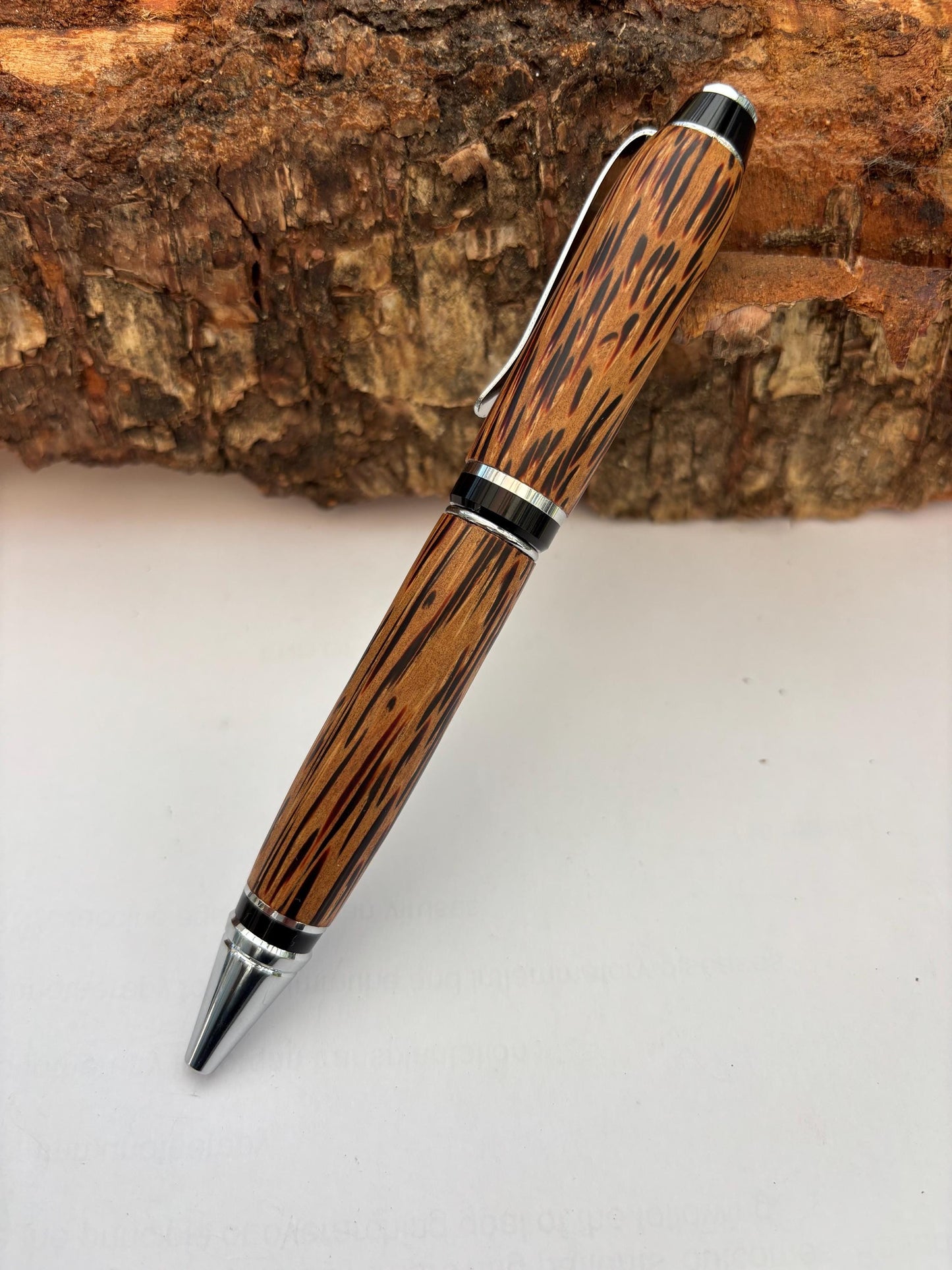 Hand made Ballpoint Pen in Coconut Wood - Unique Patterned Pen - Unusual Gift