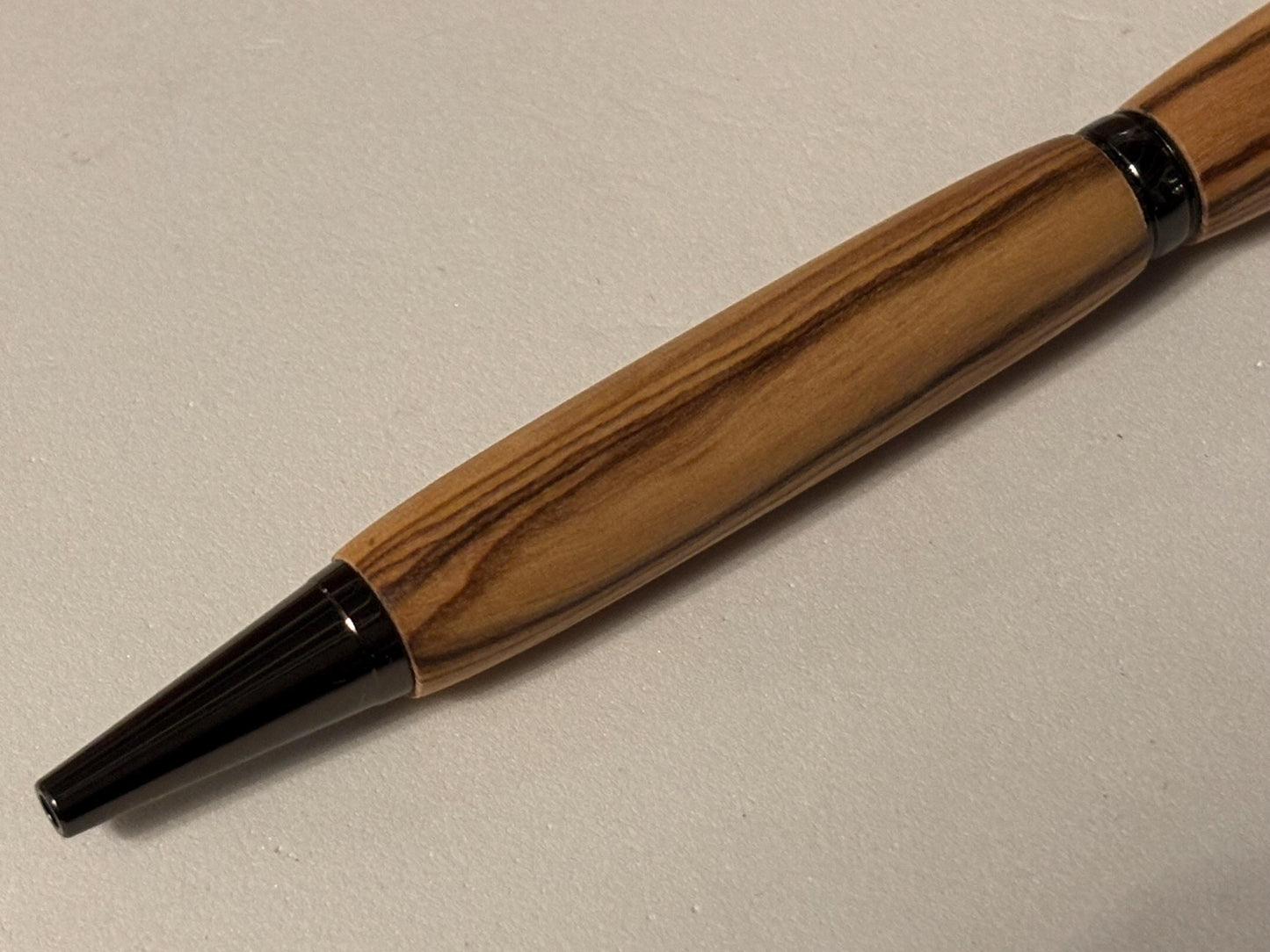 Holy Land Ballpoint Pen - Bethlehem Olive Wood - Gunmetal