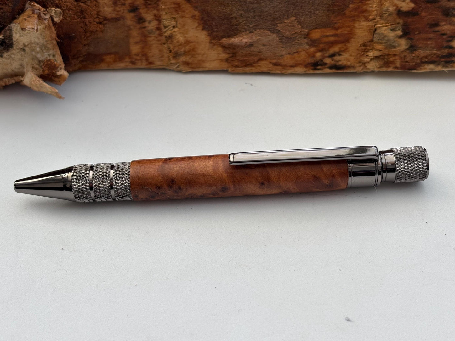 Thuya Burr Pen  | Elegant Twist Ballpoint | Unusual Styling