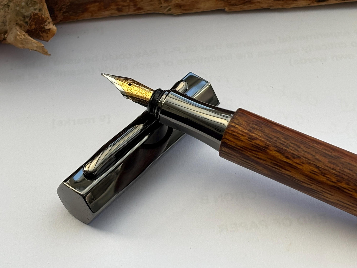 Rare Hexa Style Rollerball Pen - Hand Turned From Okan Exotic Hardwood - Modern Contemporary Design I Gunmetal Fittings