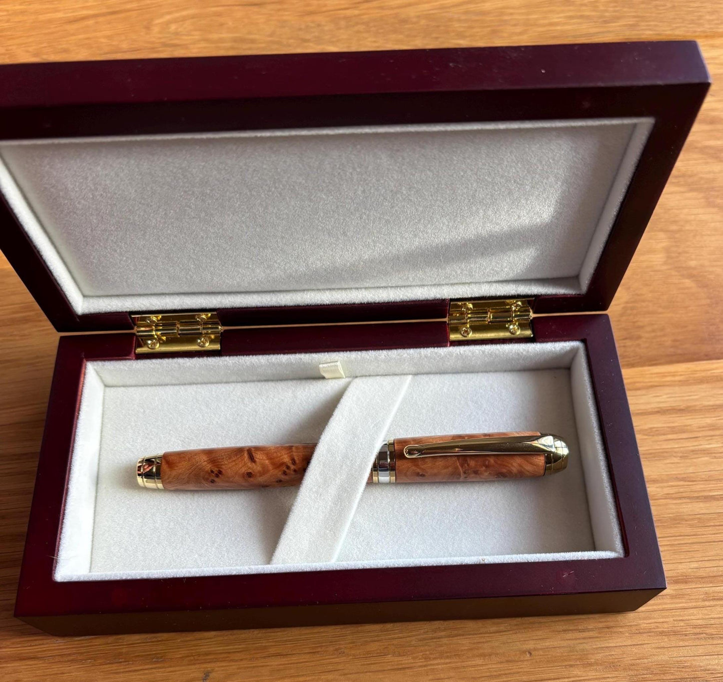 Executive Fountain Pen - Hand Crafted From Exotic Thuya Burr Wood - Unique Patterned Pen - Collectors Item