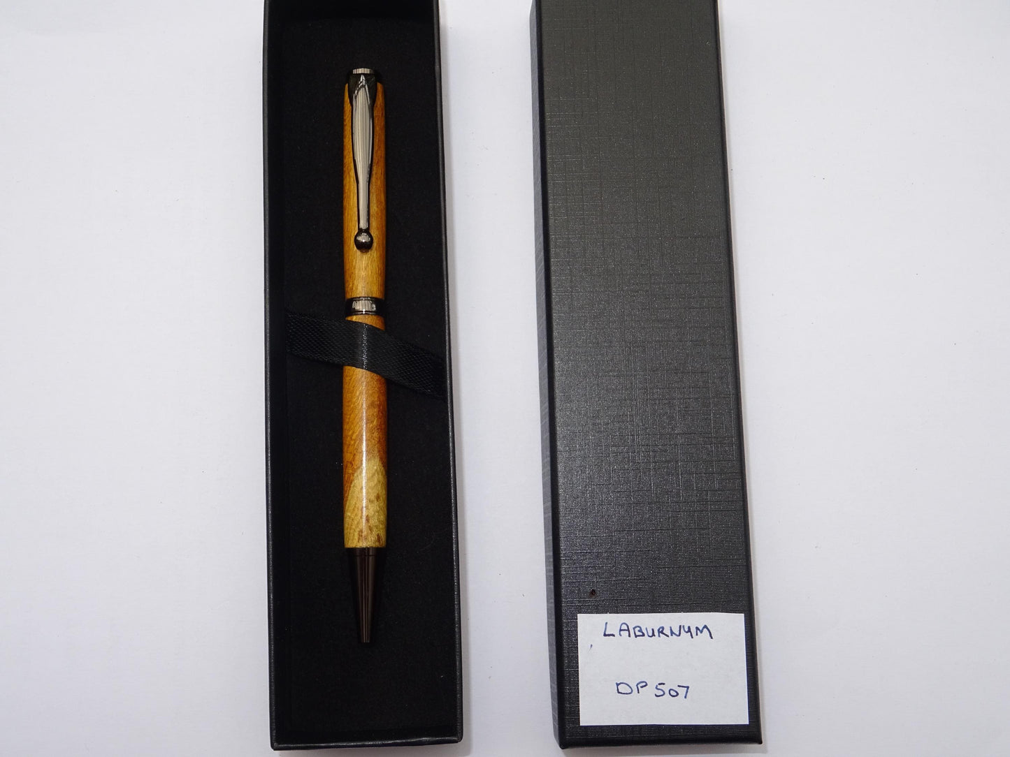 Hand Turned Wooden Ballpoint Pen - Laburnum