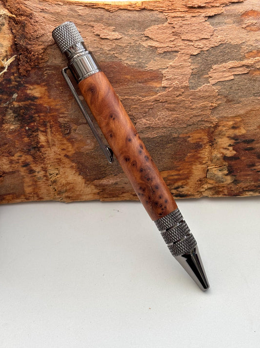 Thuya Burr Pen  | Elegant Twist Ballpoint | Unusual Styling