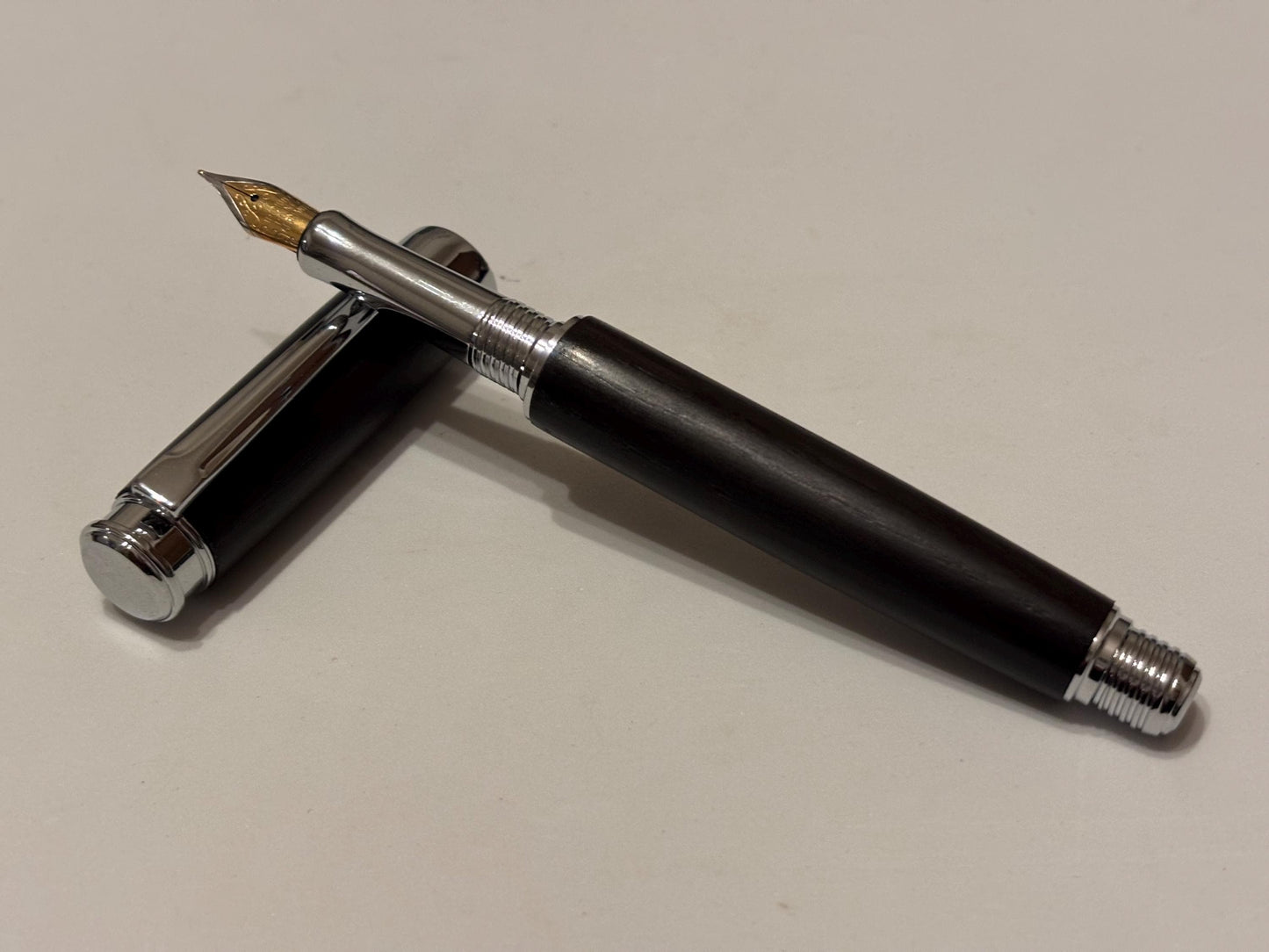 Handmade Fountain Pen in Ancient Bog Oak Wood - Unique Patterned Pen - Unusual Gift 3500-Years Old Wood - Collectors Item