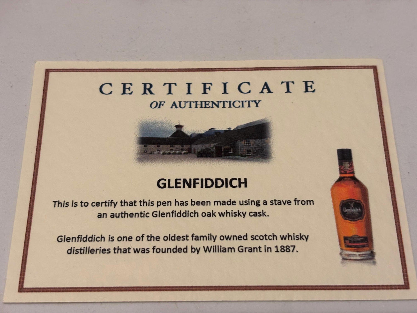 Glenfiddich Whisky Barrel Oak Pen  | Sierra Style Twist Ballpoint | Unusual