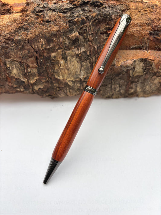Rare African Exotic Wood Handmade Ballpoint Pen - Pau Rosa Wood - Unusual Gift