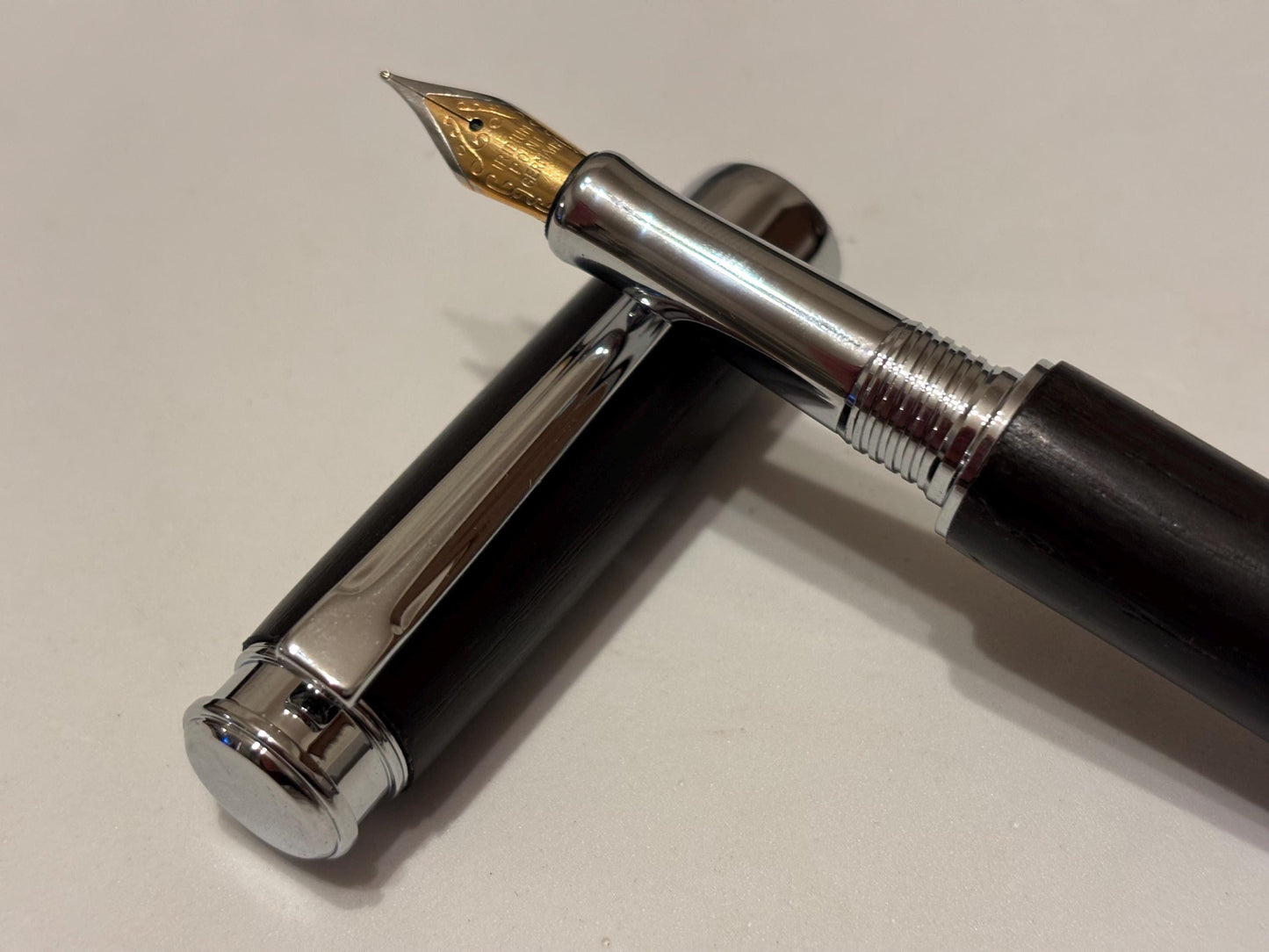 Handmade Fountain Pen in Ancient Bog Oak Wood - Unique Patterned Pen - Unusual Gift 3500-Years Old Wood - Collectors Item