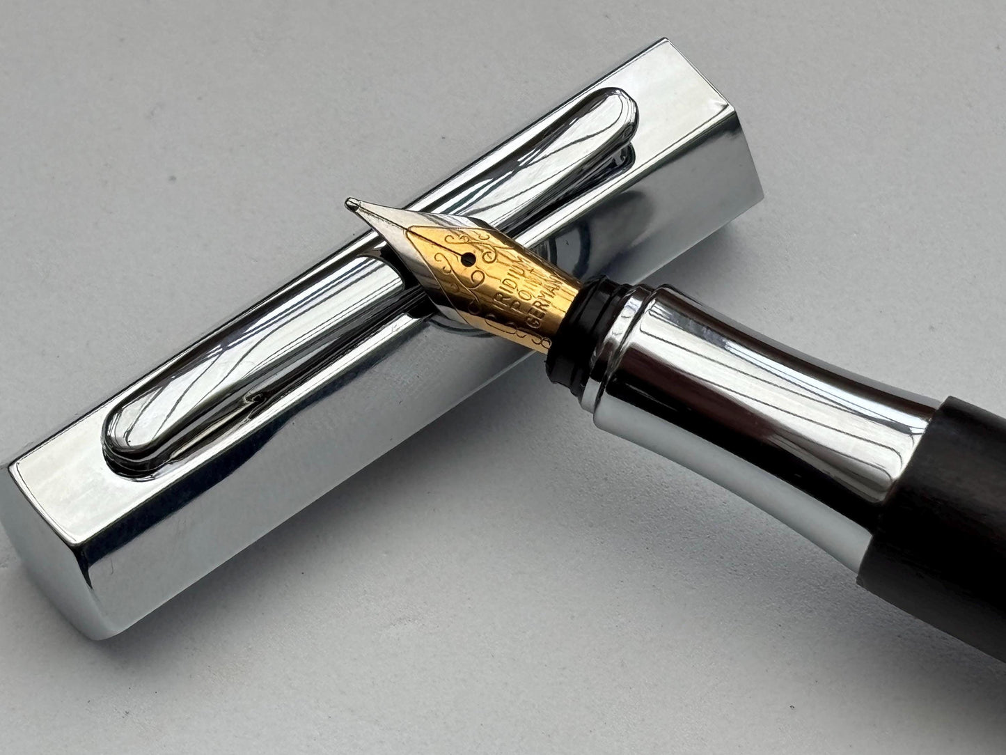 Handmade Fountain Pen in Ancient Bog Oak Wood - Unique Hexagon Pen - Collectors Item