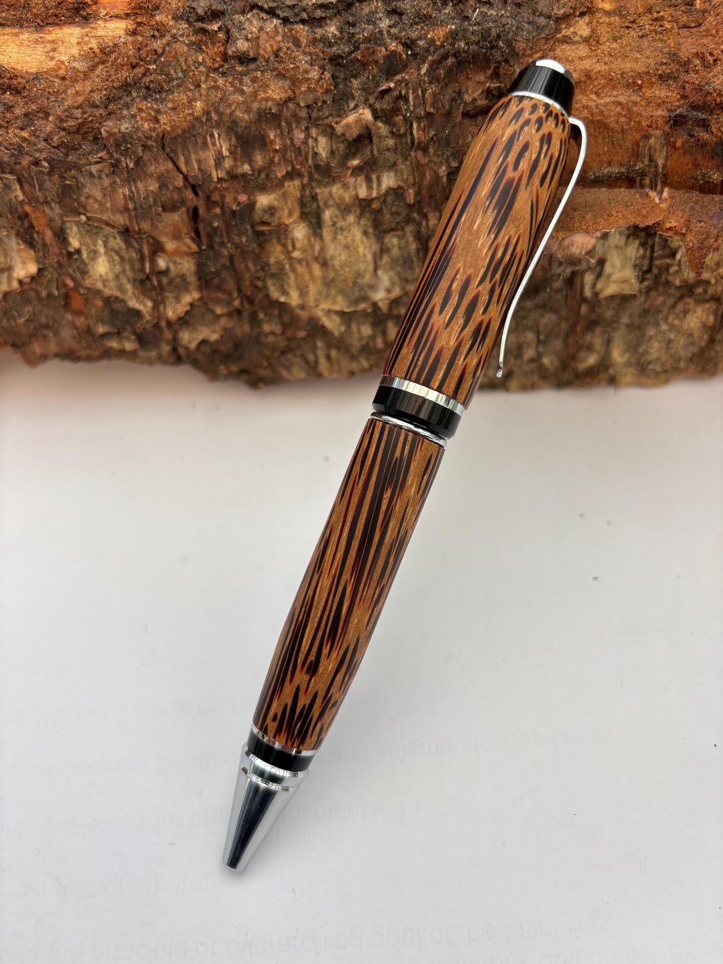 Hand made Ballpoint Pen in Coconut Wood - Unique Patterned Pen - Unusual Gift