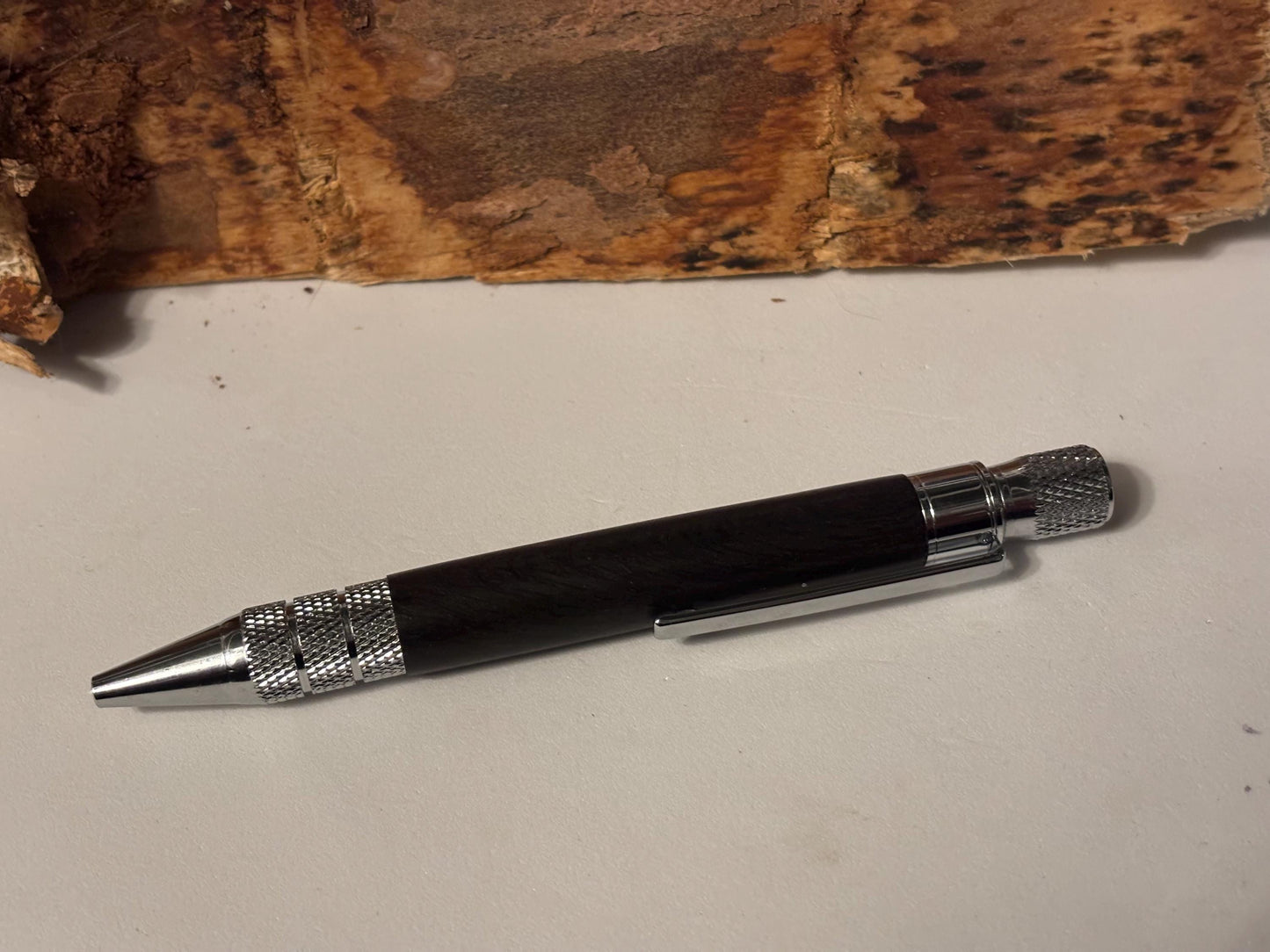 Ancient Bog Oak Pen  | Elegant Twist Ballpoint | Unusual Styling