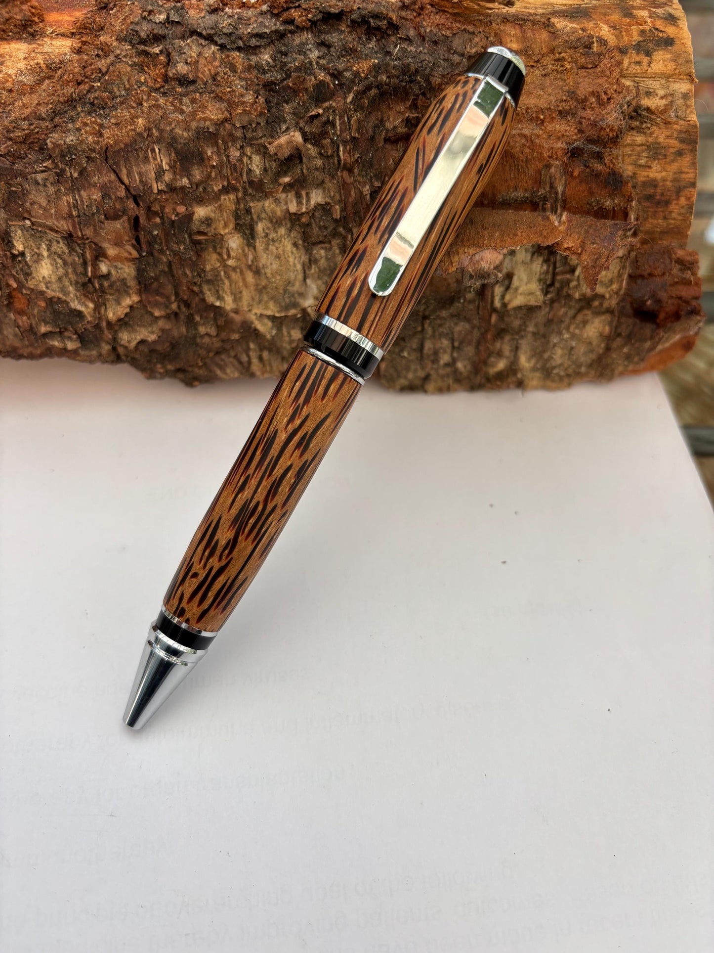 Hand made Ballpoint Pen in Coconut Wood - Unique Patterned Pen - Unusual Gift