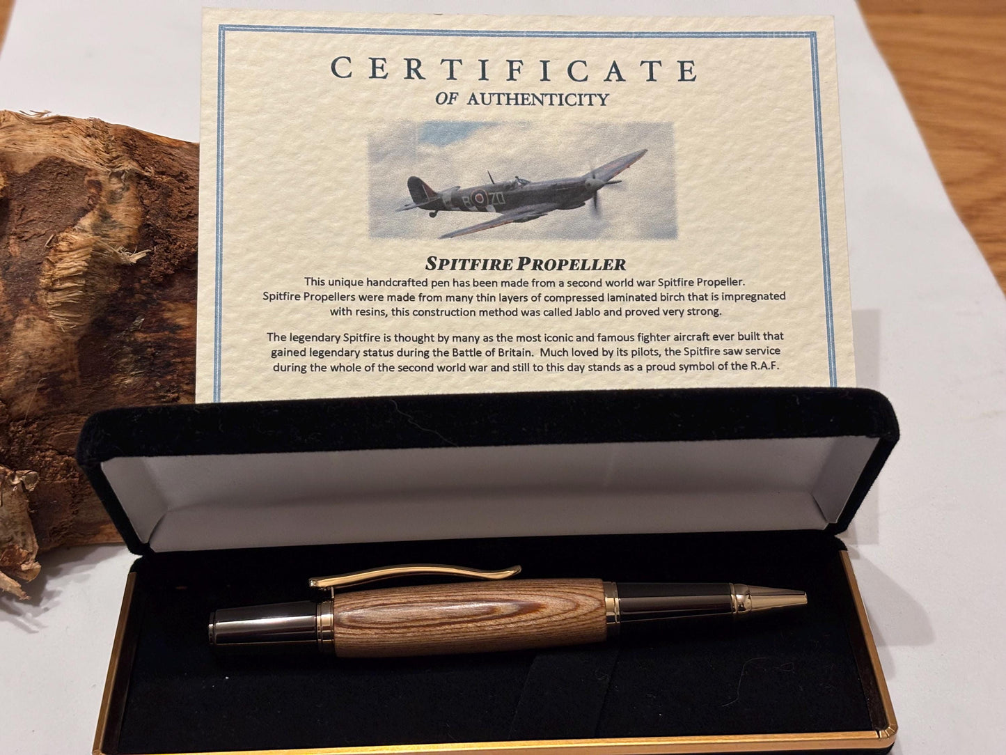 Spitfire Jablo Propeller Wood Ballpoint Pen, Own a Piece of History, Handmade Gift