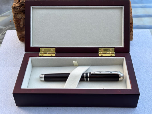 Executive Fountain Pen - Hand Crafted From Rare African Blackwood -  Unique Pen - Collectors Item