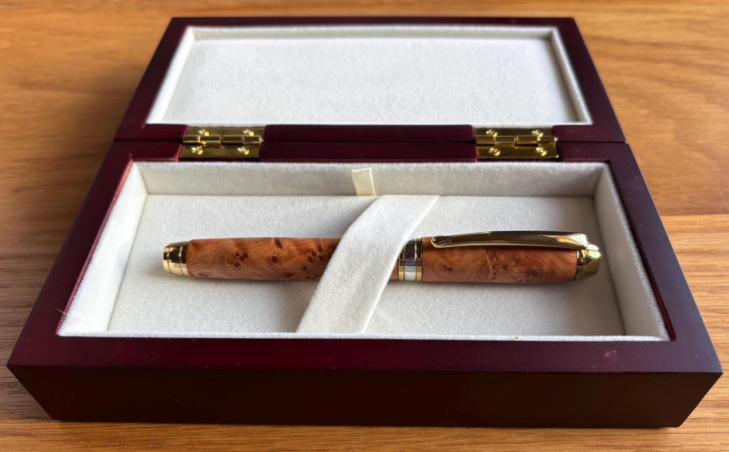 Executive Fountain Pen - Hand Crafted From Exotic Thuya Burr Wood - Unique Patterned Pen - Collectors Item