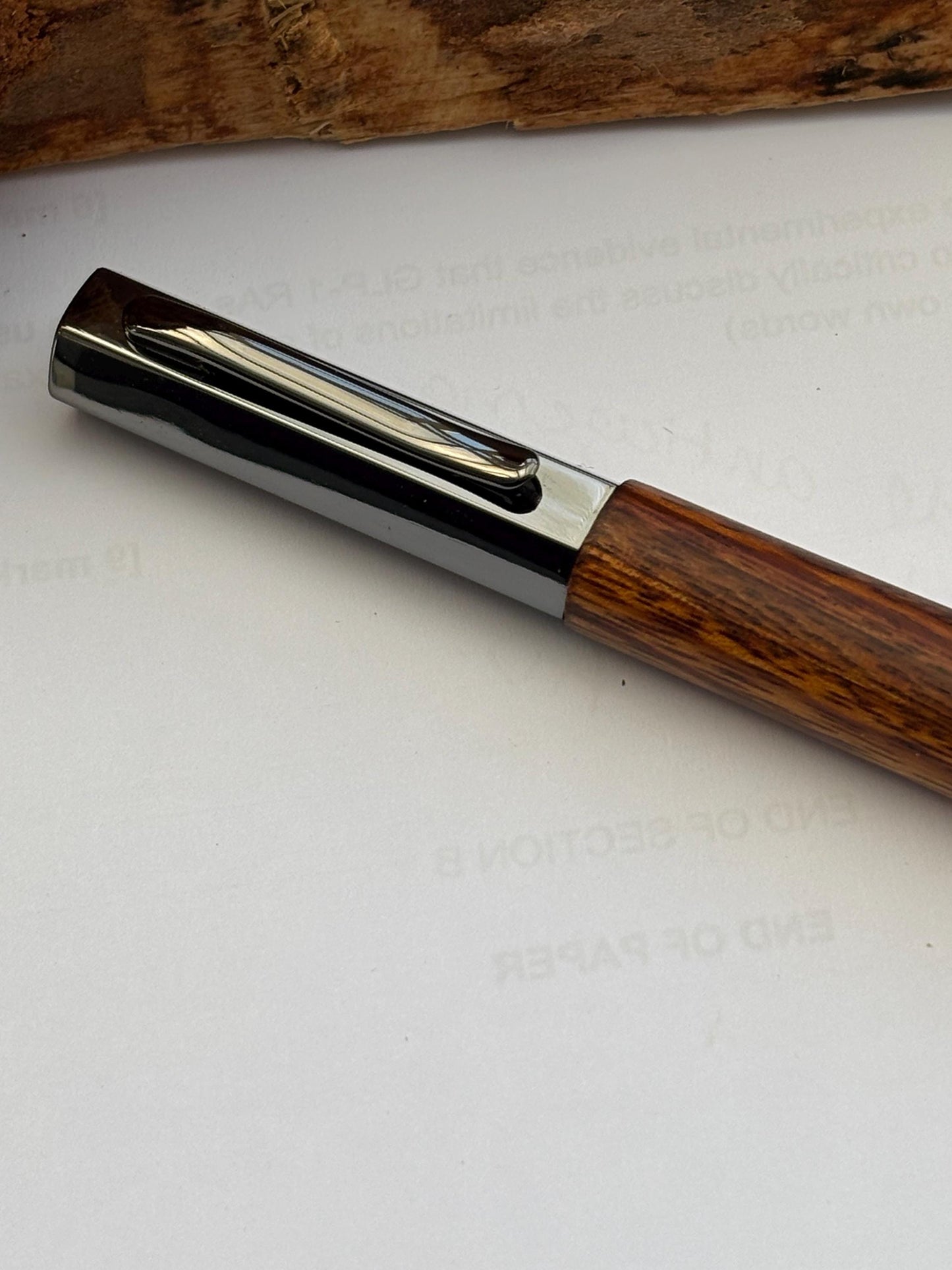 Rare Hexa Style Rollerball Pen - Hand Turned From Okan Exotic Hardwood - Modern Contemporary Design I Gunmetal Fittings