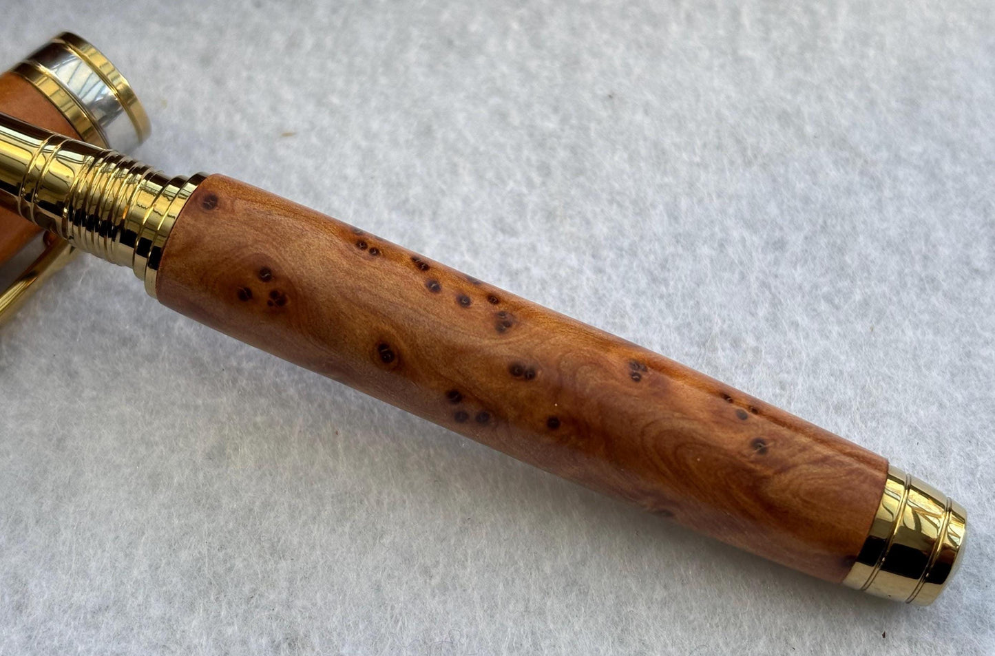 Executive Fountain Pen - Hand Crafted From Exotic Thuya Burr Wood - Unique Patterned Pen - Collectors Item