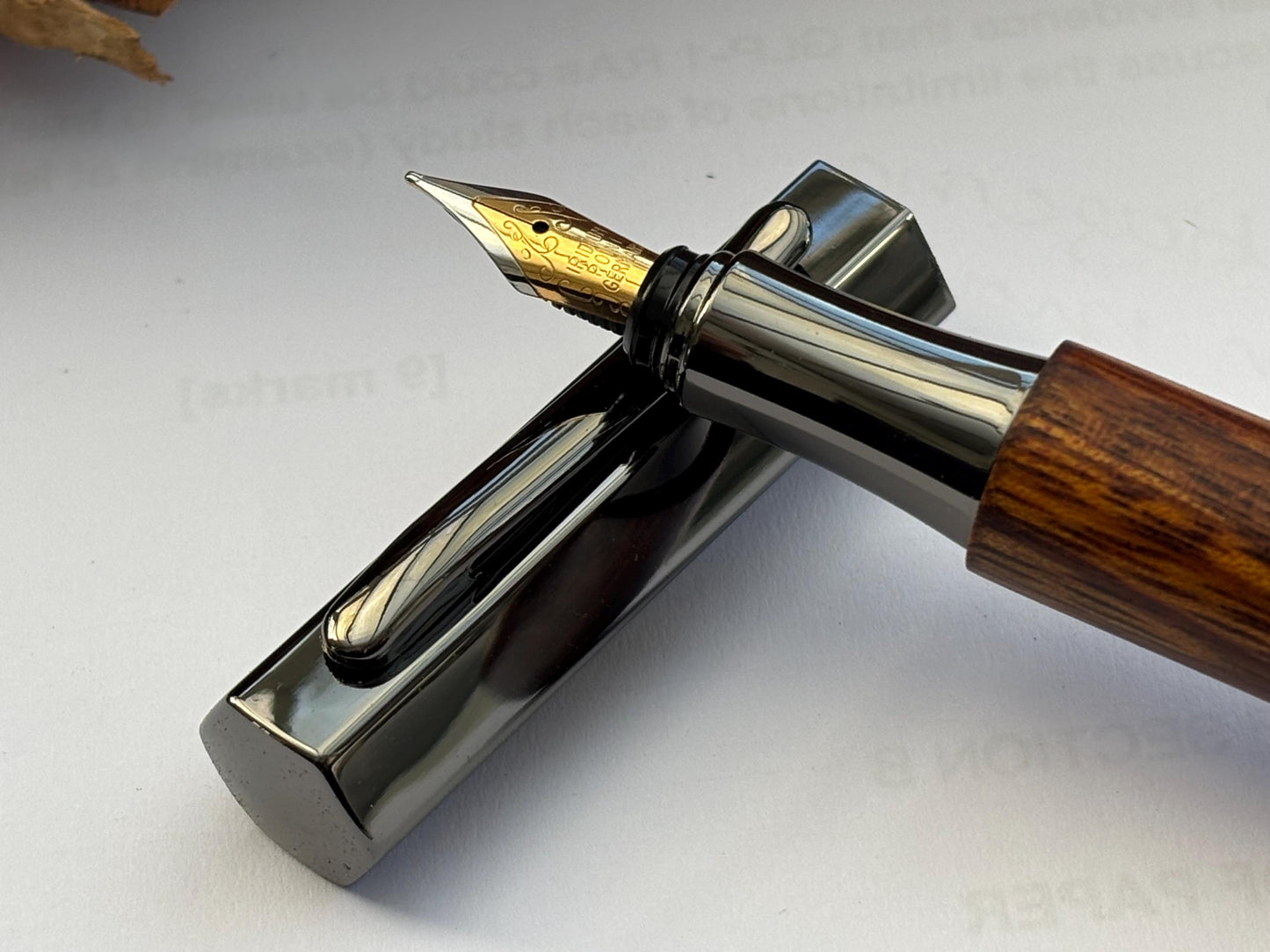 Rare Hexa Style Rollerball Pen - Hand Turned From Okan Exotic Hardwood - Modern Contemporary Design I Gunmetal Fittings