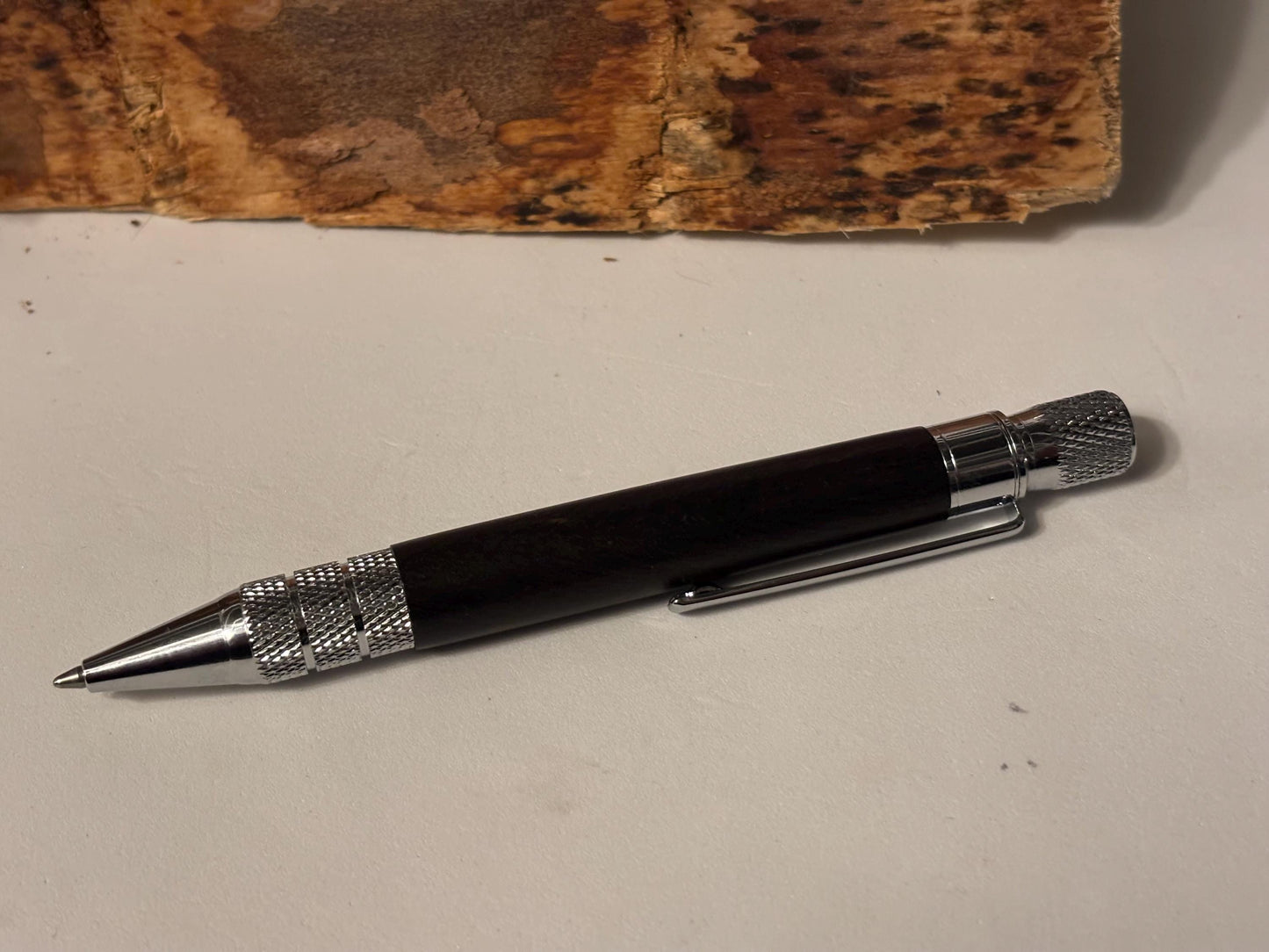 Ancient Bog Oak Pen  | Elegant Twist Ballpoint | Unusual Styling