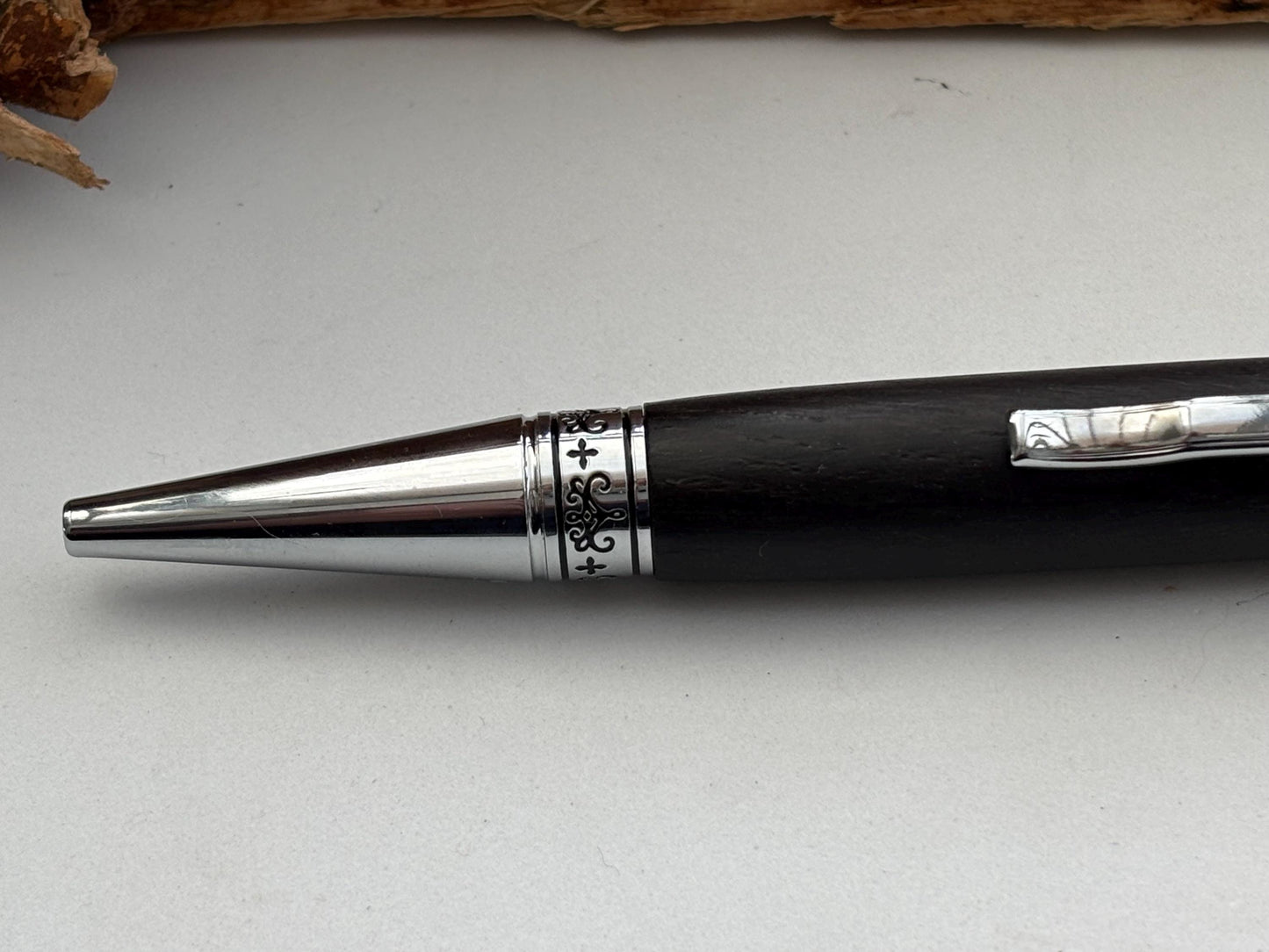 Ancient Bog Oak Pen  | Elegant Twist Ballpoint | Unusual Styling