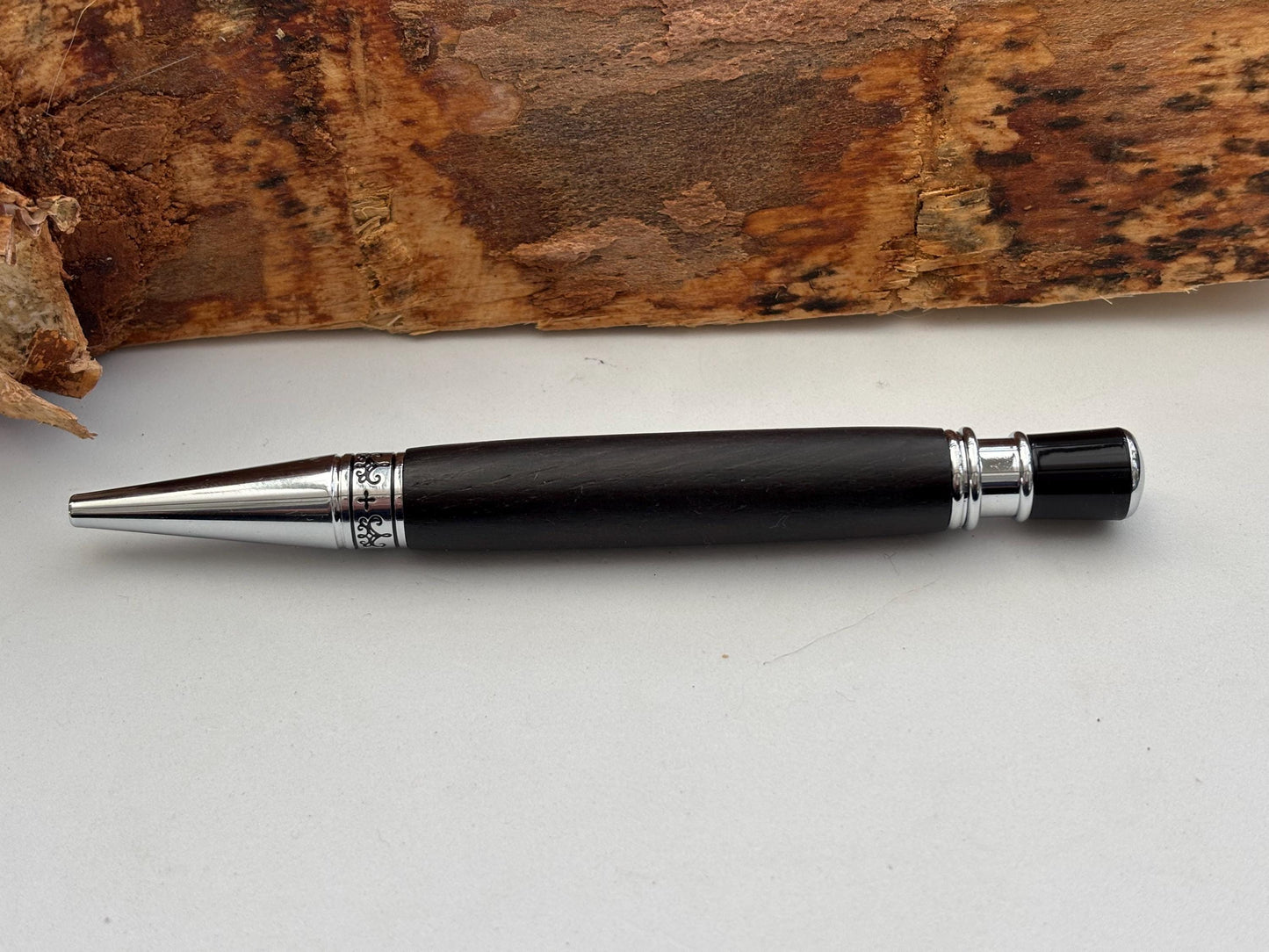 Ancient Bog Oak Pen  | Elegant Twist Ballpoint | Unusual Styling