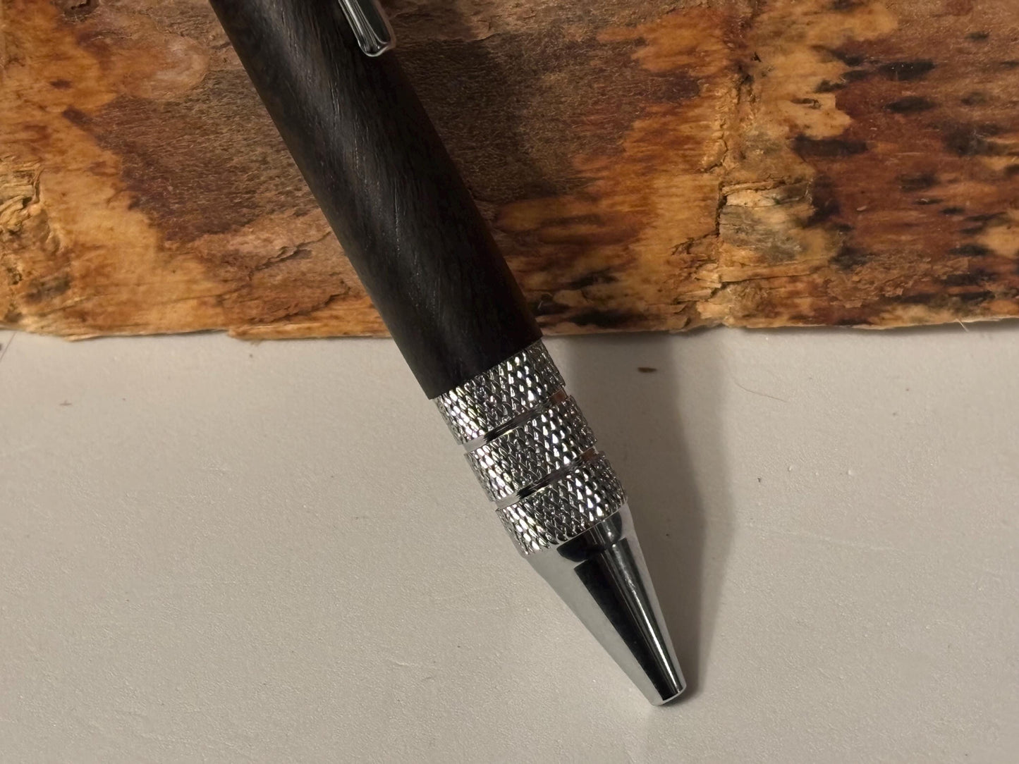 Ancient Bog Oak Pen  | Elegant Twist Ballpoint | Unusual Styling