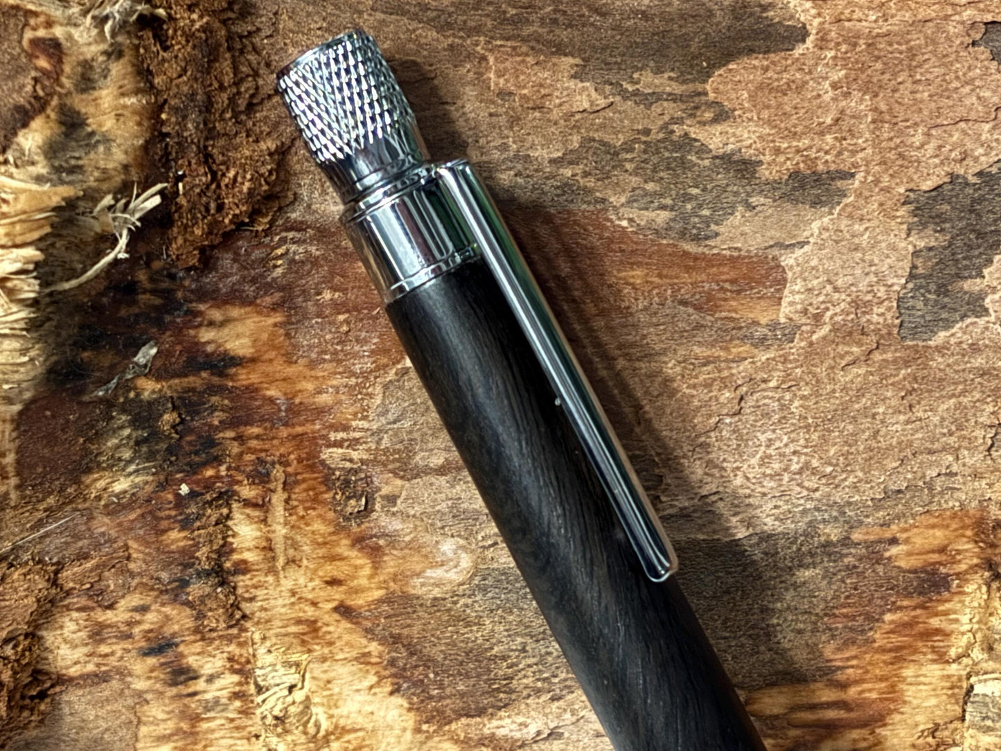 Ancient Bog Oak Pen  | Elegant Twist Ballpoint | Unusual Styling