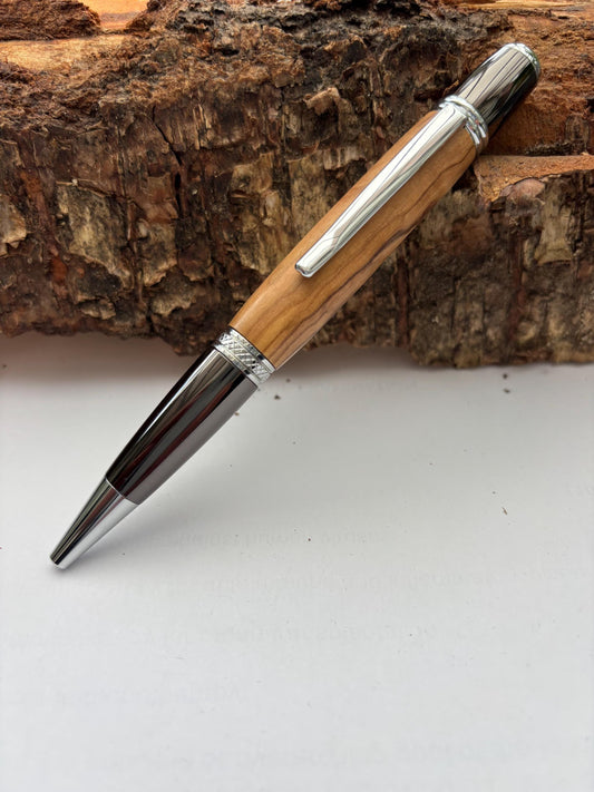 Holy Land Ballpoint Pen - Hand Turned from  Certified Bethlehem Olive Wood