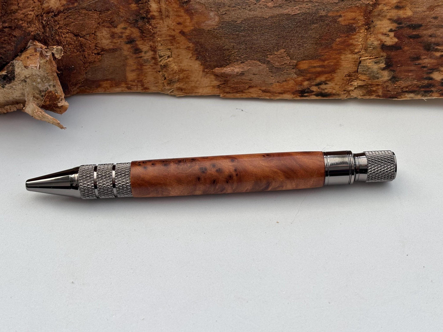Thuya Burr Pen  | Elegant Twist Ballpoint | Unusual Styling