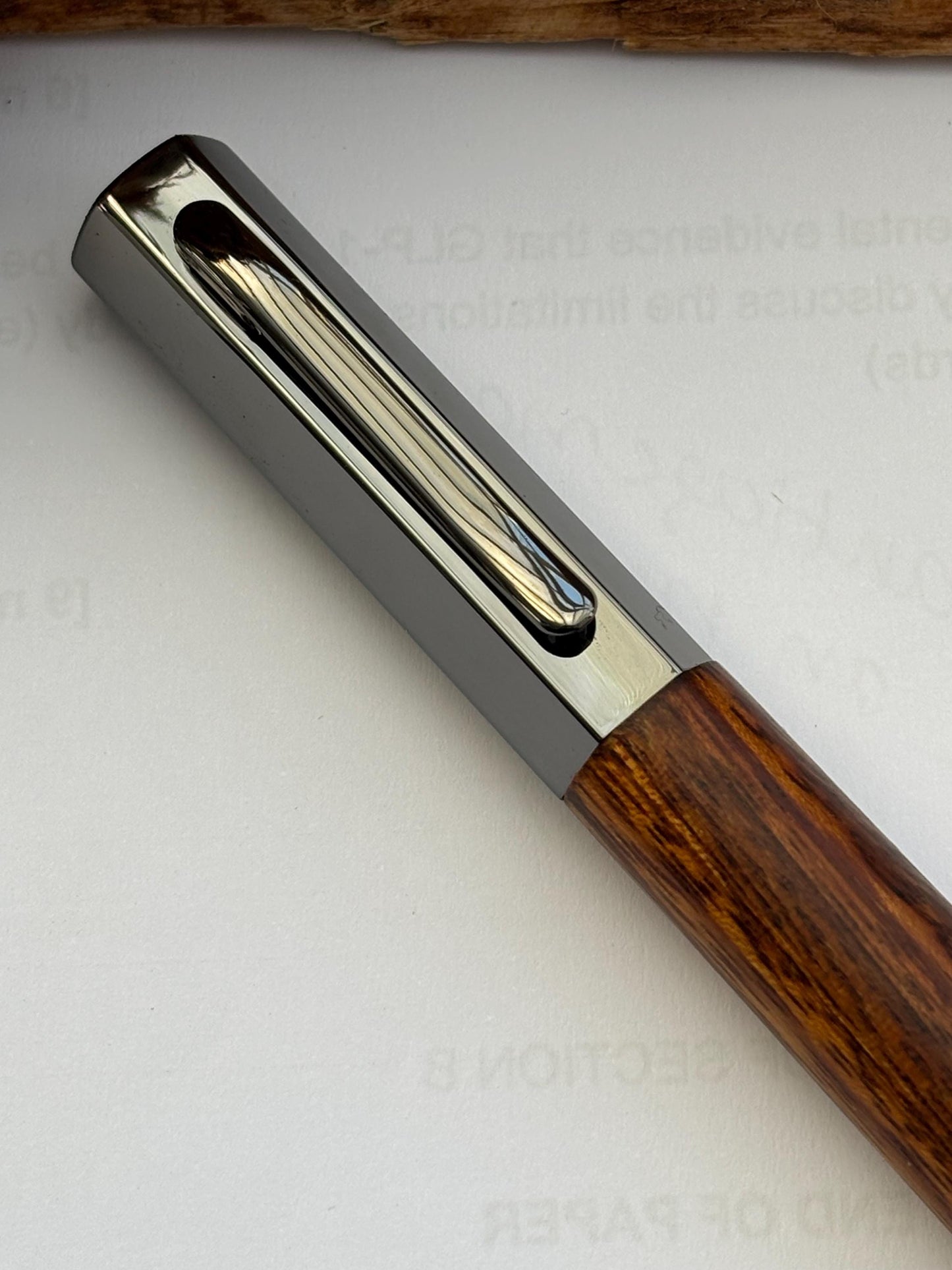 Rare Hexa Style Rollerball Pen - Hand Turned From Okan Exotic Hardwood - Modern Contemporary Design I Gunmetal Fittings