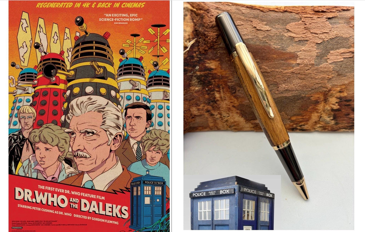 Ballpoint Pen Made From Genuine  Dr Who Tardis Wood - Mark 1 Tardis Film Prop 1965 "Dr Who and the Daleks"