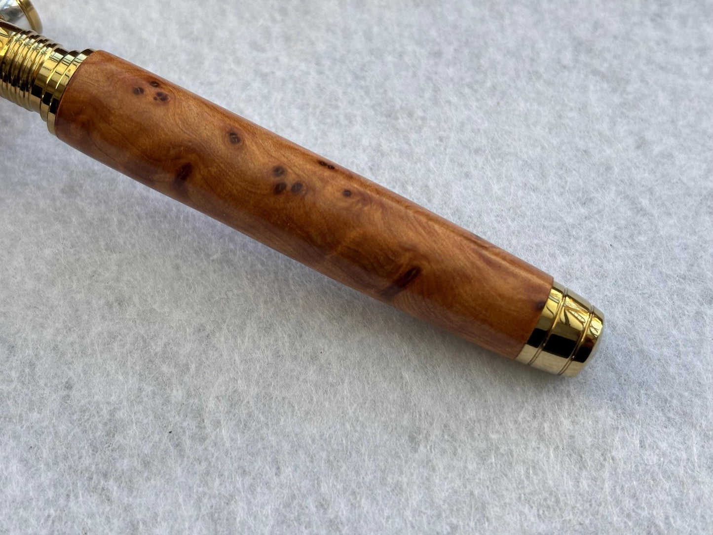 Executive Fountain Pen - Hand Crafted From Exotic Thuya Burr Wood - Unique Patterned Pen - Collectors Item