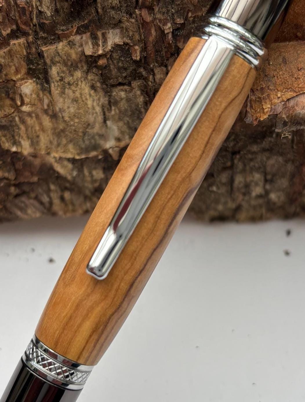 Holy Land Ballpoint Pen - Hand Turned from  Certified Bethlehem Olive Wood