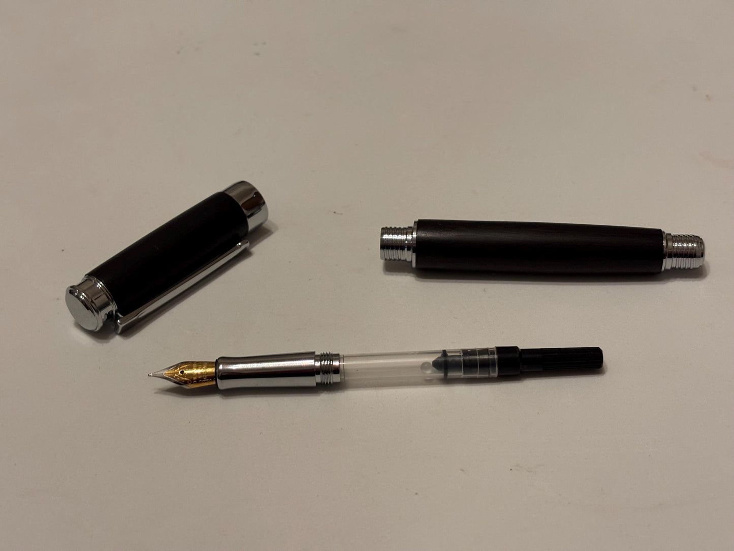 Handmade Fountain Pen in Ancient Bog Oak Wood - Unique Patterned Pen - Unusual Gift 3500-Years Old Wood - Collectors Item
