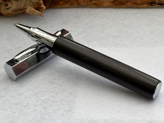 Handmade Rollerball Pen in Ancient Bog Oak Wood - Hexagon Pen - Collectors Item